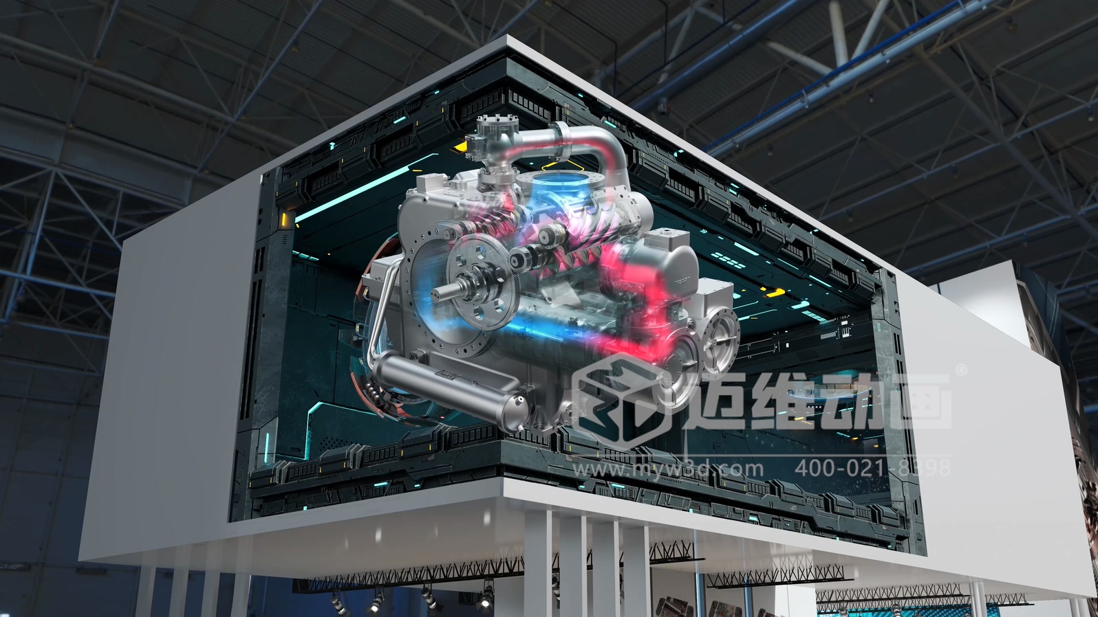 裸眼3D動(dòng)畫(huà)震撼來(lái)襲，開(kāi)啟空壓機(jī)炸裂視覺(jué)之旅！(圖1)